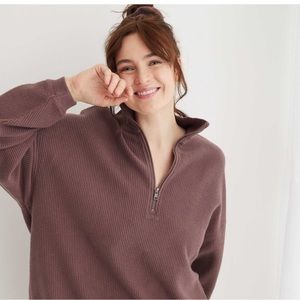 Aerie quarter zip corduroy sweatshirt